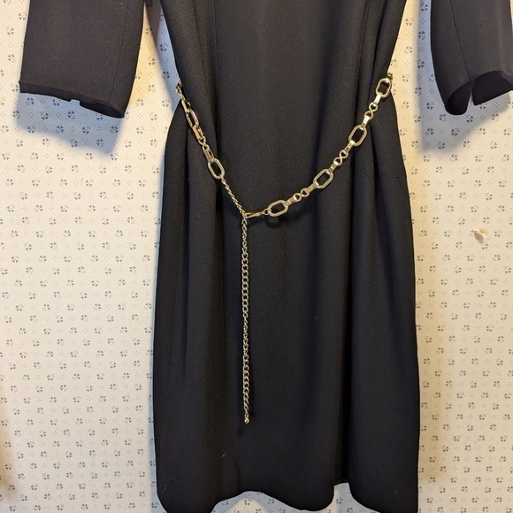 Statement Hardware Necklace Large long chain bar clasps vintage goldtone - Picture 9 of 10